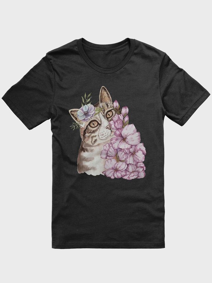 Cat and Flower Watercolor Art T-Shirt product image (2)