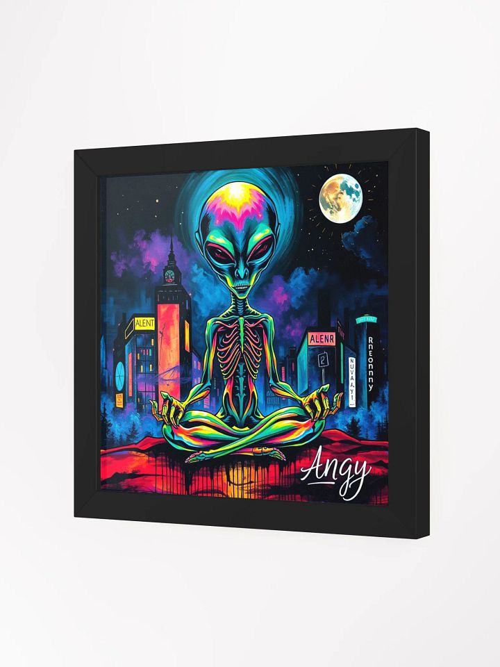 Meditating visitor Vibrant Ayous Wood Framed Matte Poster product image (10)