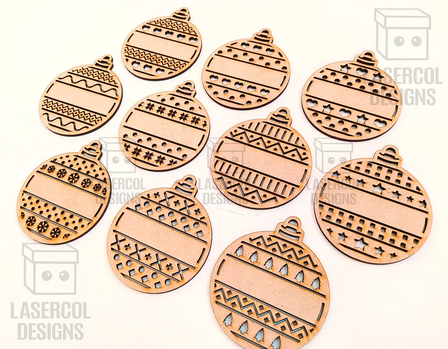 Christmas Ornaments (Ready to Personalize) - Laser Cut Files product image (3)