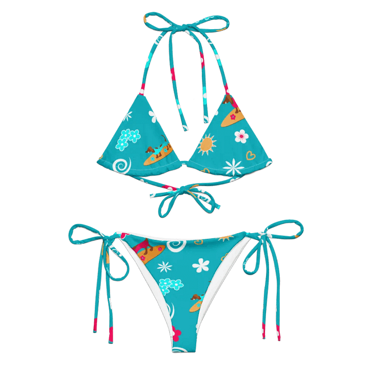 Surfing Dachshund Pattern String Bikini product image (1)