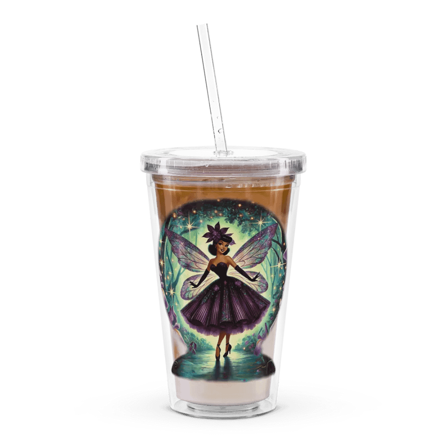 Enchanted Forest Purple Iris Fairy Double Wall Tumbler product image (8)