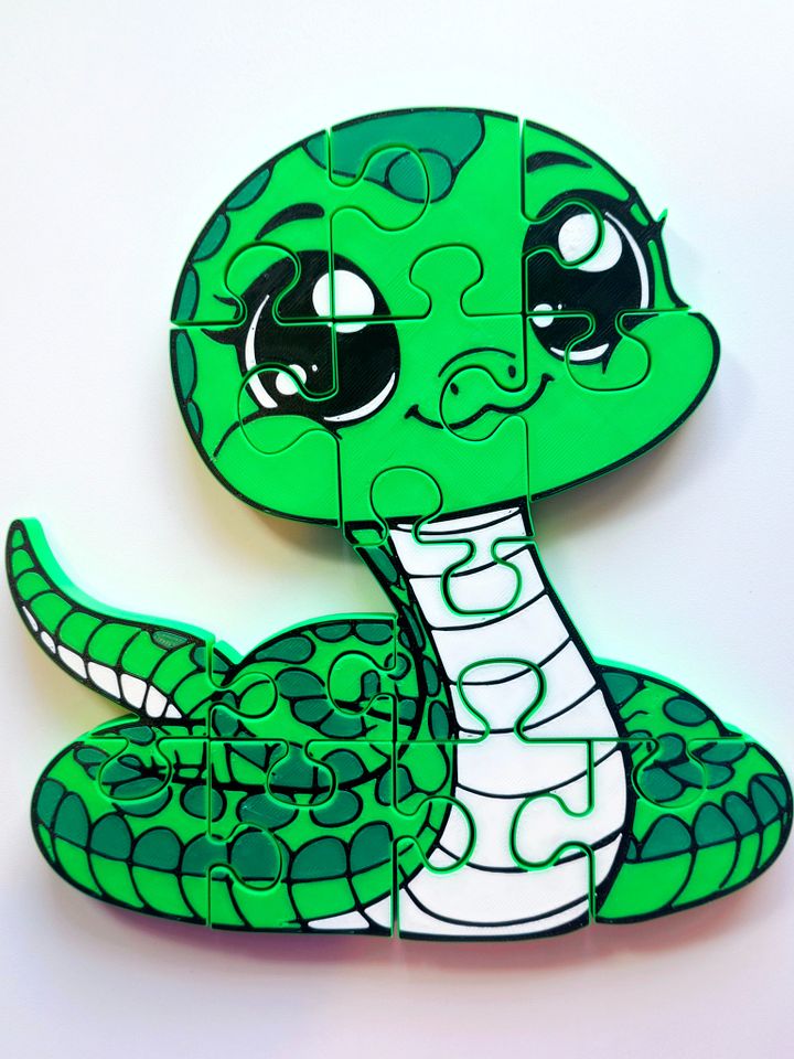 Snake 3D Printed Jigsaw Puzzle – Fun, Durable, & Kid-Friendly! product image (1)