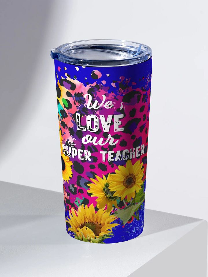 Super Teacher Sunflower leoapard print Tumbler Math Teacher Appreciation Tumbler parents gift for super math teachers product image (2)