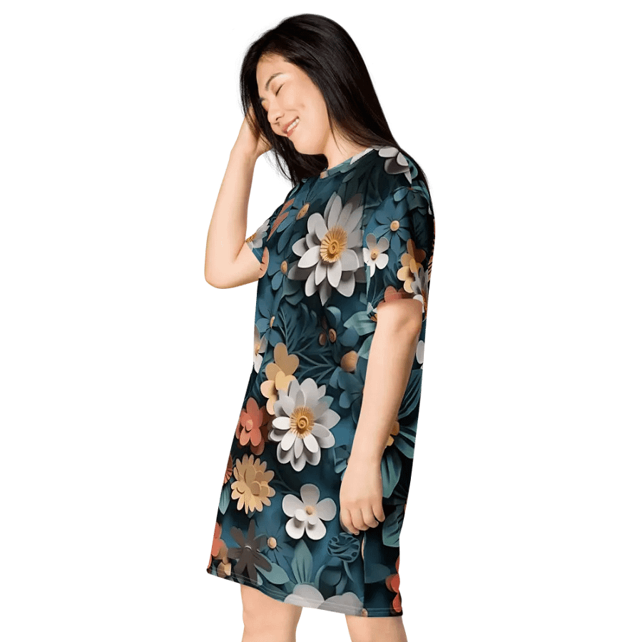 3D-Ditsy-Flowers-Seamless-Patterns T-shirt Dress - V9 product image (6)