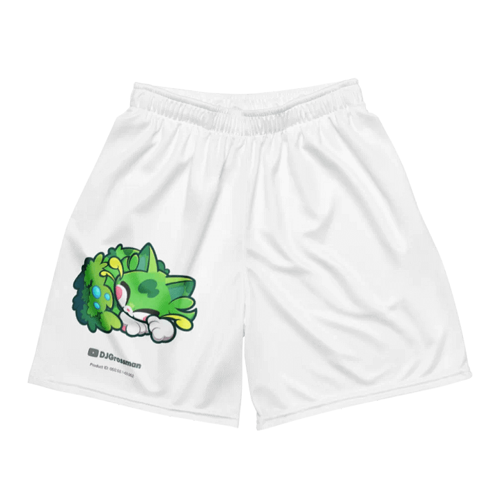 Sleeping Chloe • All-Over Print Recycled Unisex Mesh Shorts (White) product image (1)