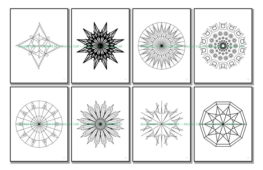 100 Geometric Mandala Coloring Pages | PDF | Digital File | Series GM2025 Vol. 9 product image (5)
