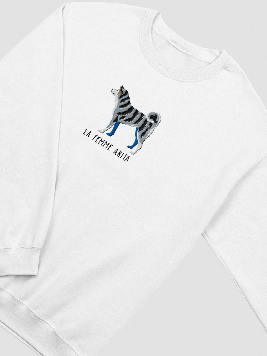 La Femme Akita Sweatshirt (Embroidered) of a Japanese Akita Inu(Blue Brindle) product image (15)