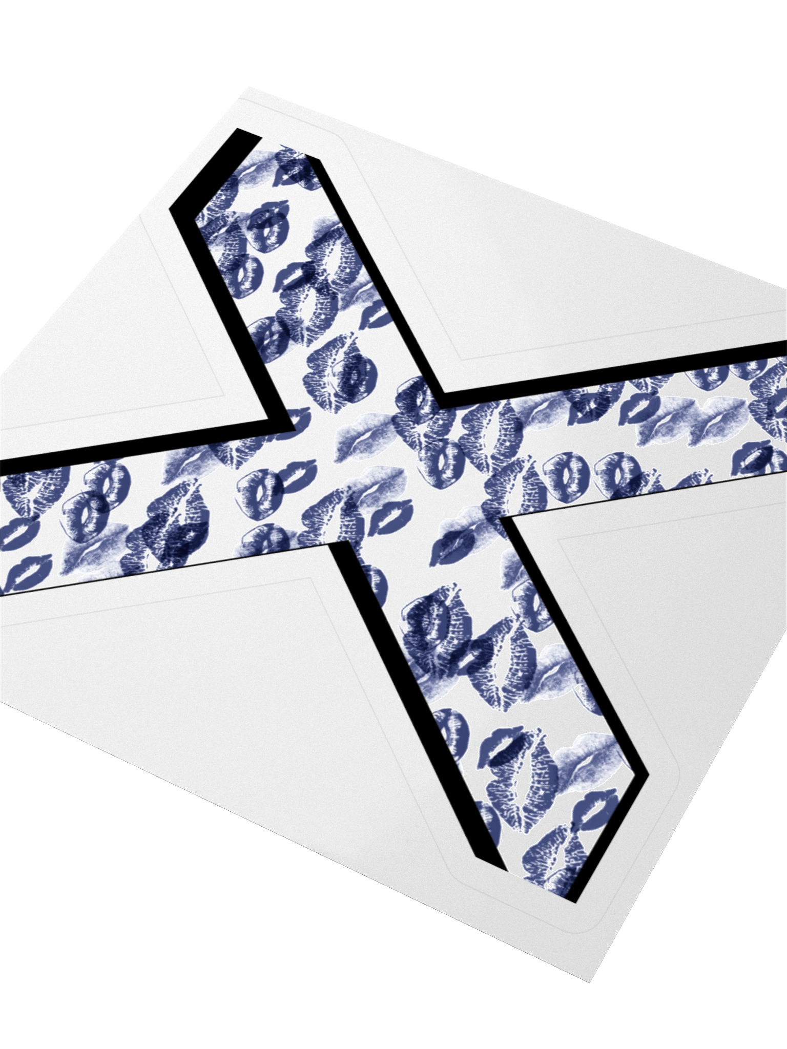 White X Dark Blue Lipstick Kisses | Kiss-cut Sticker product image (3)