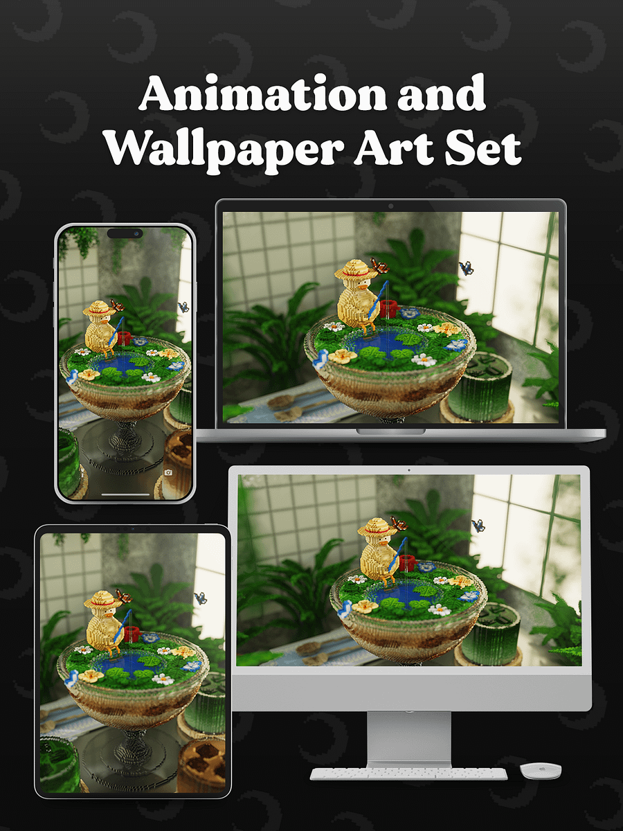 Tiny Fishing 🌙 Animation and Wallpaper Art Set product image (2)