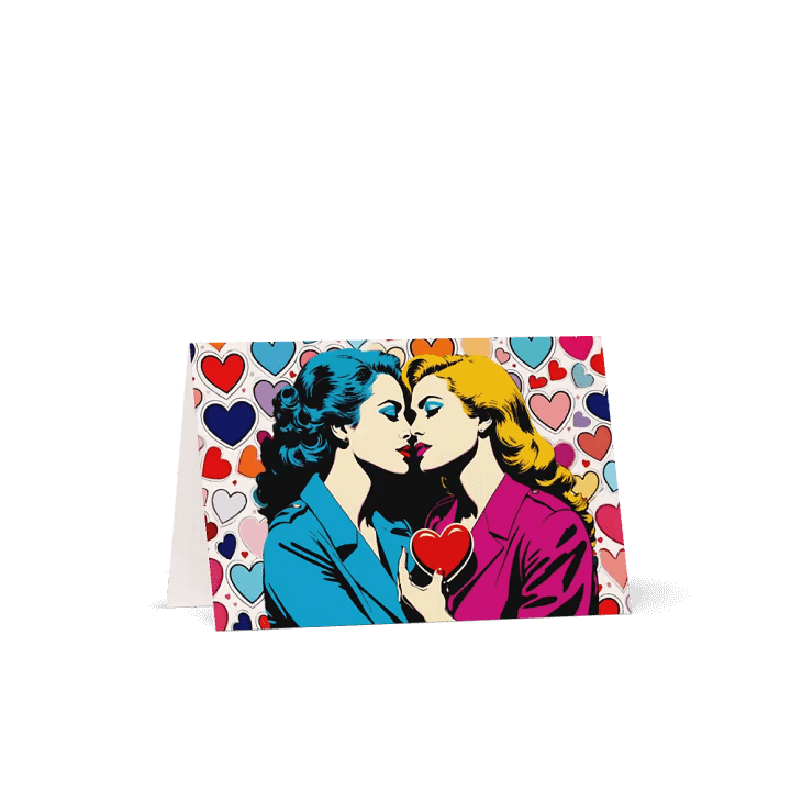 Lesbe Valentines, Retro Colors in Love Card product image (4)