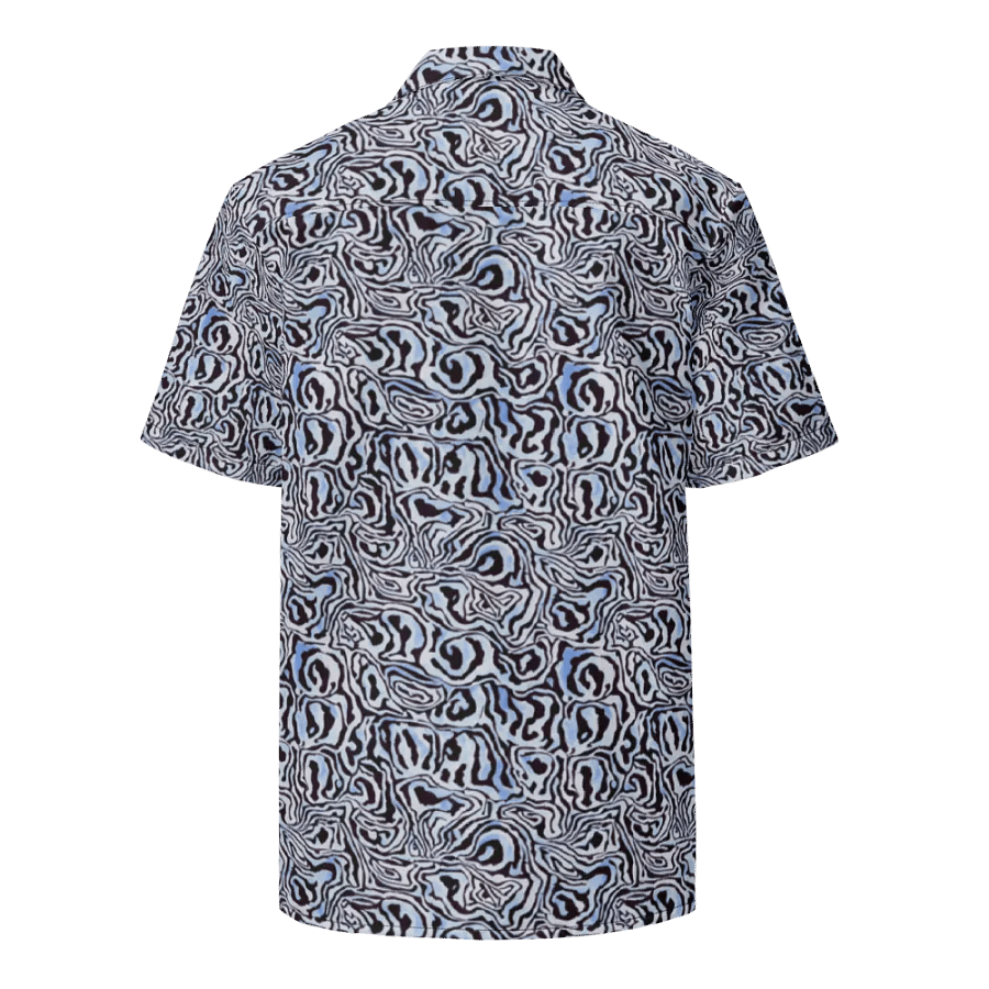 Blue Black Snake Pattern Hawaiian Shirt product image (2)