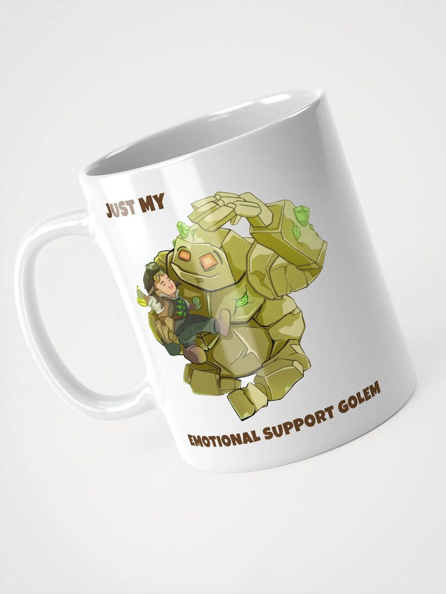 Emotional support Golem & Alchemist white ceramic mug 11oz 15oz 20oz for gamers, scientists, and chemists product image (3)