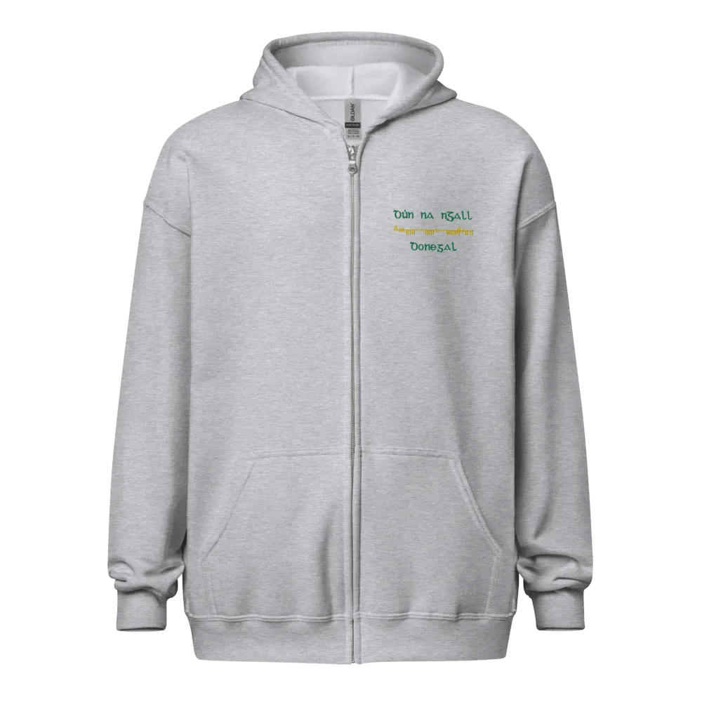 Donegal/Dún na nGall, Orthodox Style Ogham embroidered Zip Hoodie product image (1)