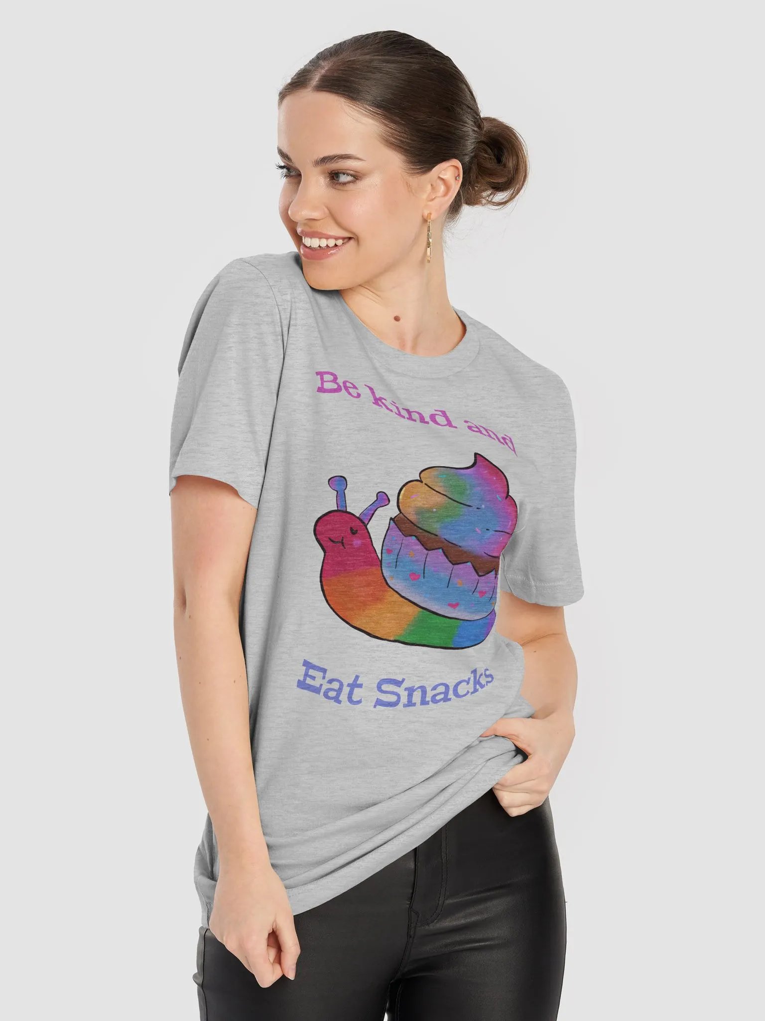 Be Kind & Eat Snacks Snail T-shirt product image (8)