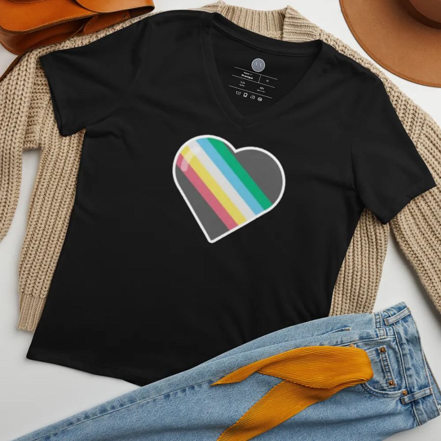 Disability Pride Heart Fitted V-Neck product image (43)