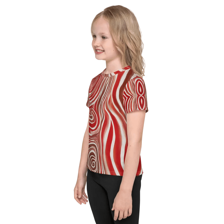 Funky Red Liquid Tie-Dye Explosion Kid's and Toddler's Crew Neck T-shirt product image (8)