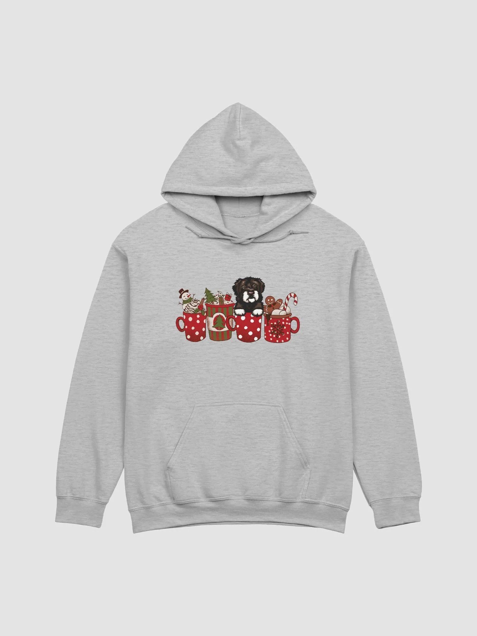 Cute Portuguese Water Dog in a Christmas Cup Hooded Sweatshirt | Funny Christmas Pup in a Cup product image (24)