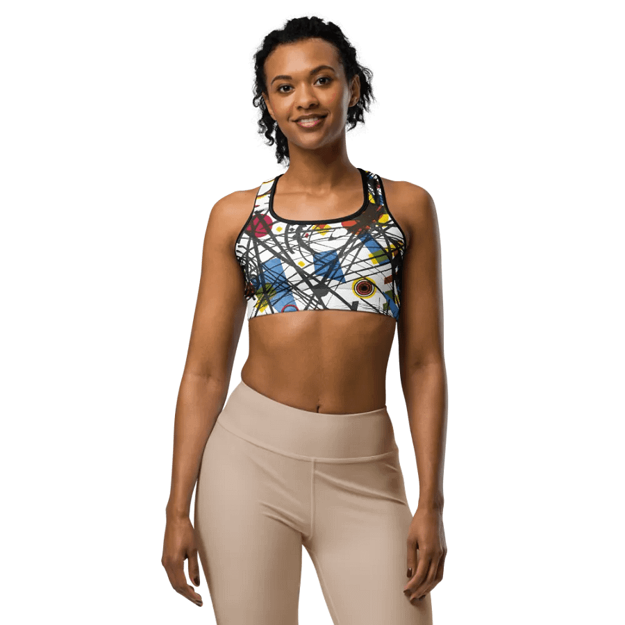Abstract Lithographic Pattern Design Sports Bra - V3 product image (8)