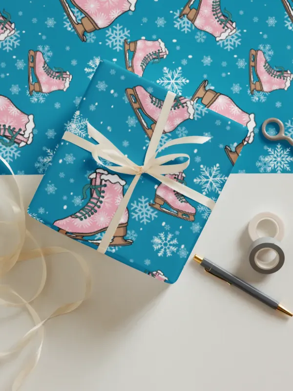 Ice Skating Wrapping Paper Sheet Set product image (1)