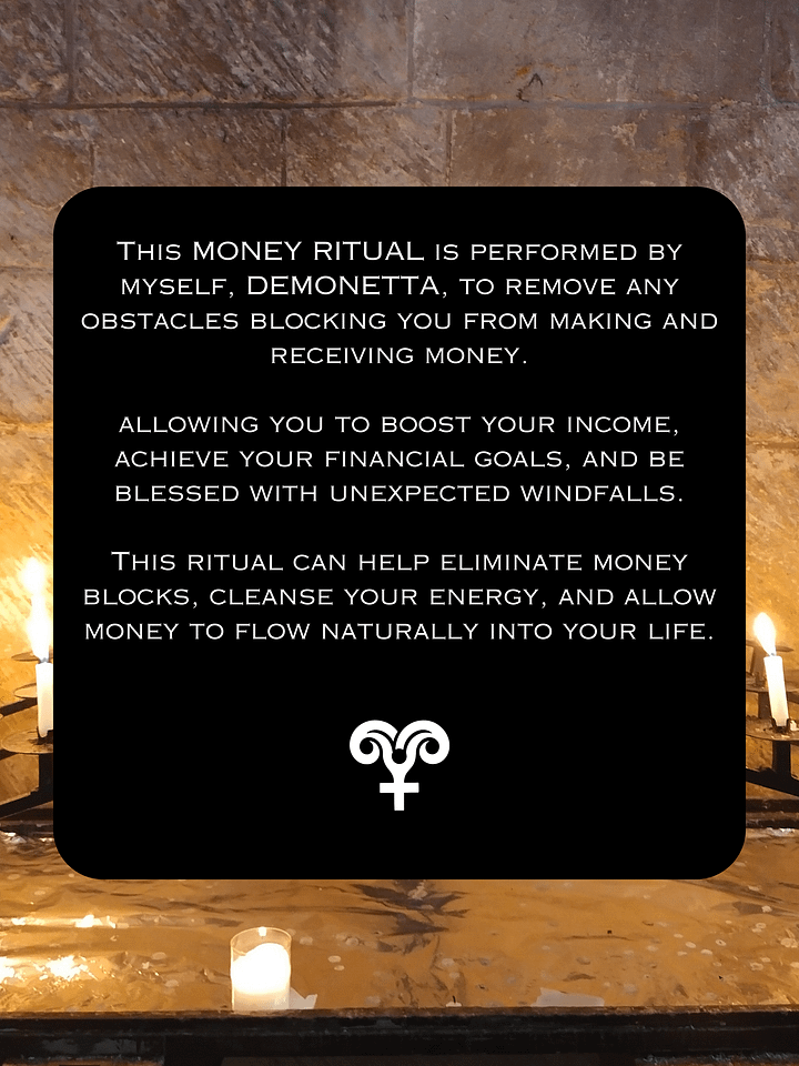 MONEY RITUAL (Done in 24hrs!) to REMOVE money blocks for wealth, abundance, financial freedom, windfalls & success! product image (2)