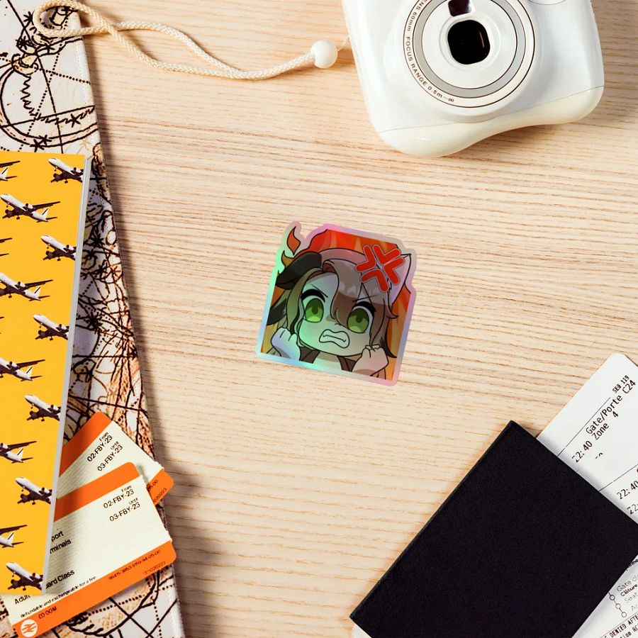 rage emote holographic sticker product image (7)