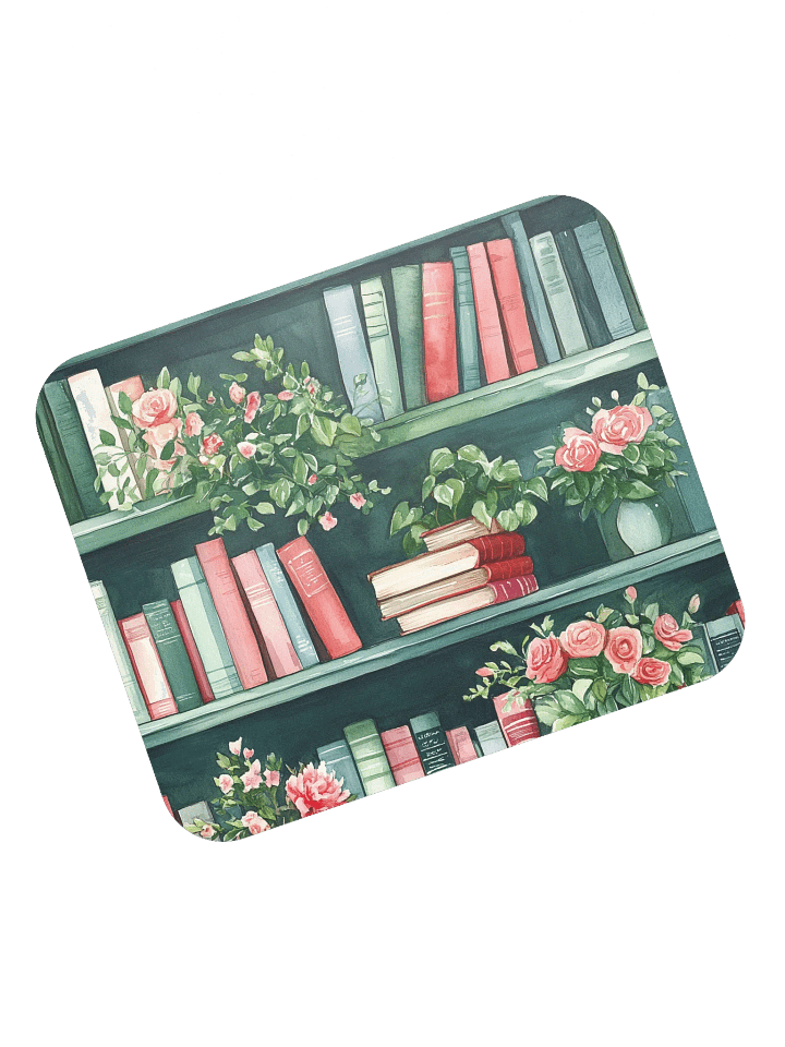 Green Bookshelf Mouse Pad by Treasure Pie product image (1)