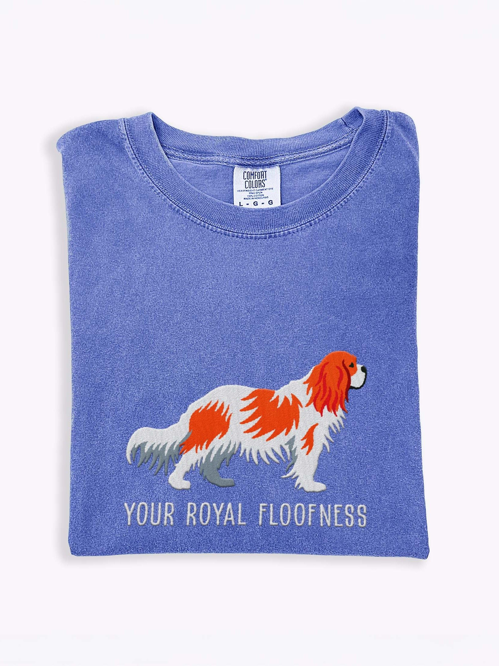 Your Royal Floofness T-Shirt(Embroidered) of a Cavalier King Charles Spaniel(Blenheim) product image (1)