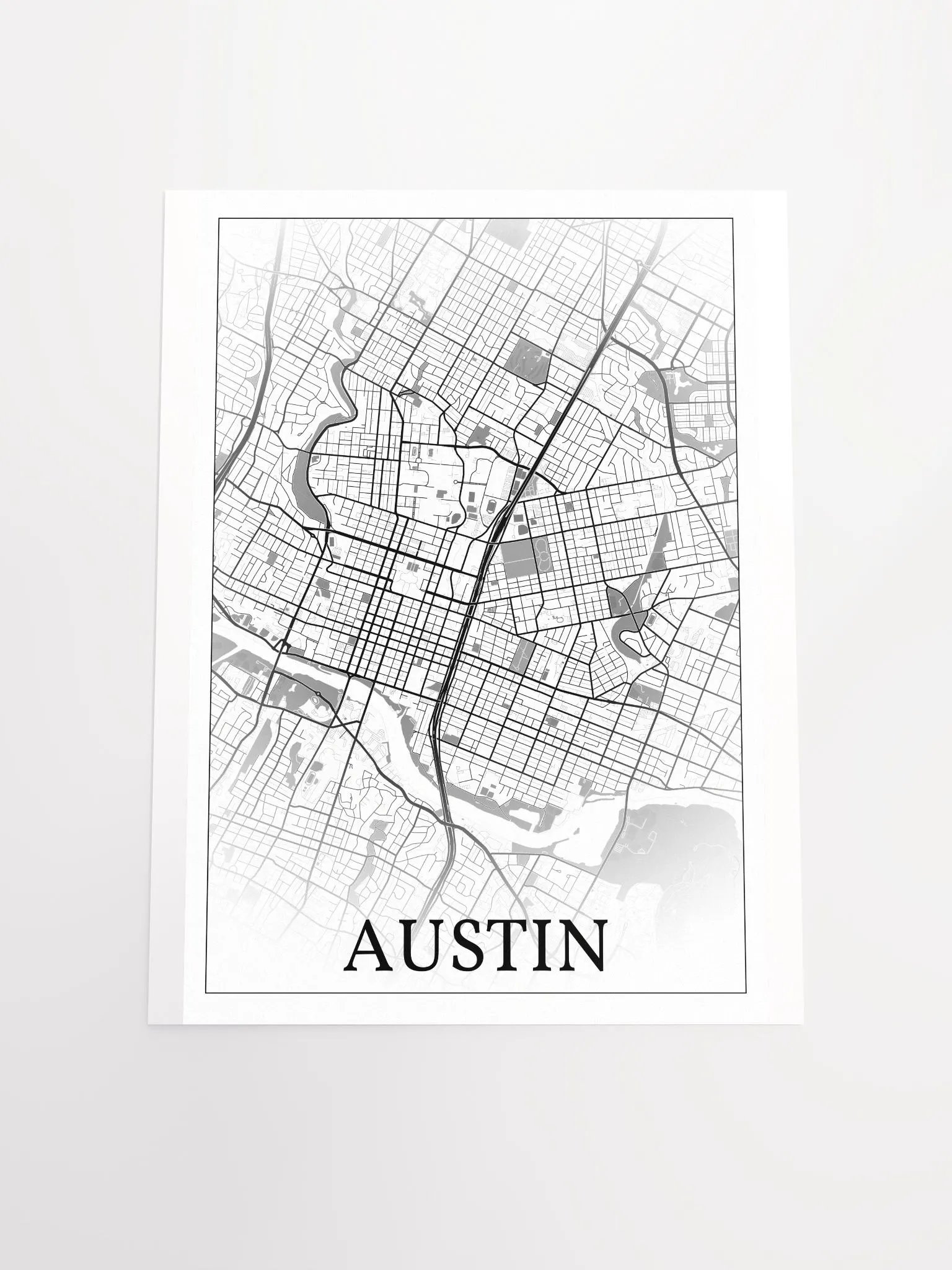 Austin, Texas, USA, city map print product image (16)