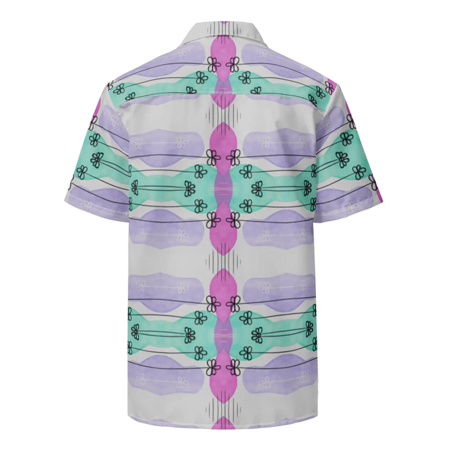 Hawaiian Style Shirt, Symmetric Blooms, Button Up product image (3)