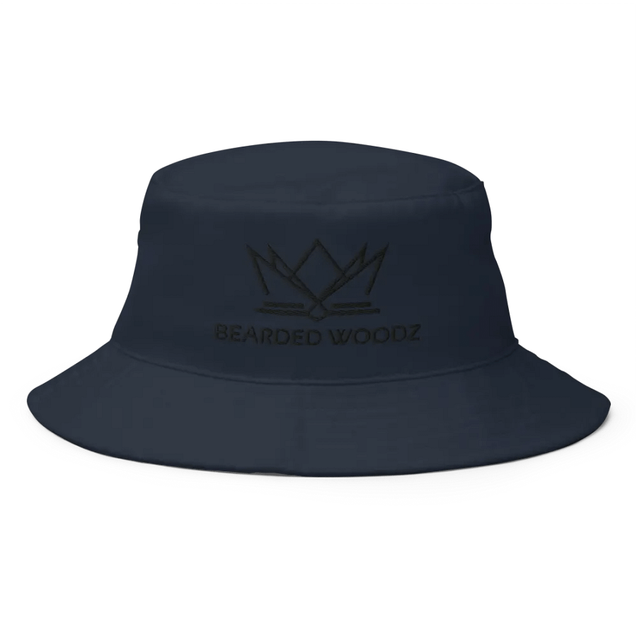 Bearded Woodz Navy Bucket Hat (Black Embroidery) product image (1)