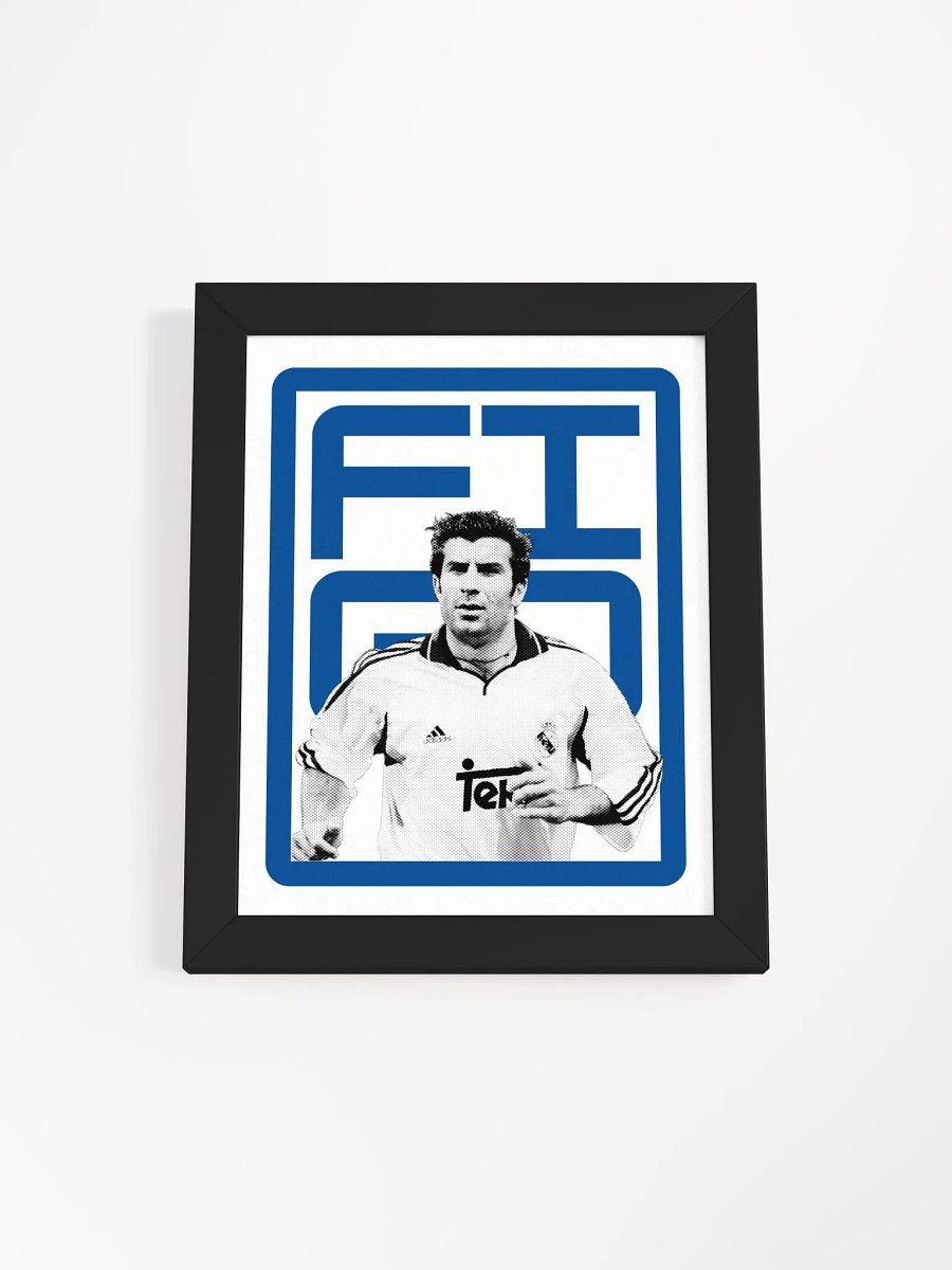 Luís Figo BW Real Madrid Name Art Framed Print product image (4)