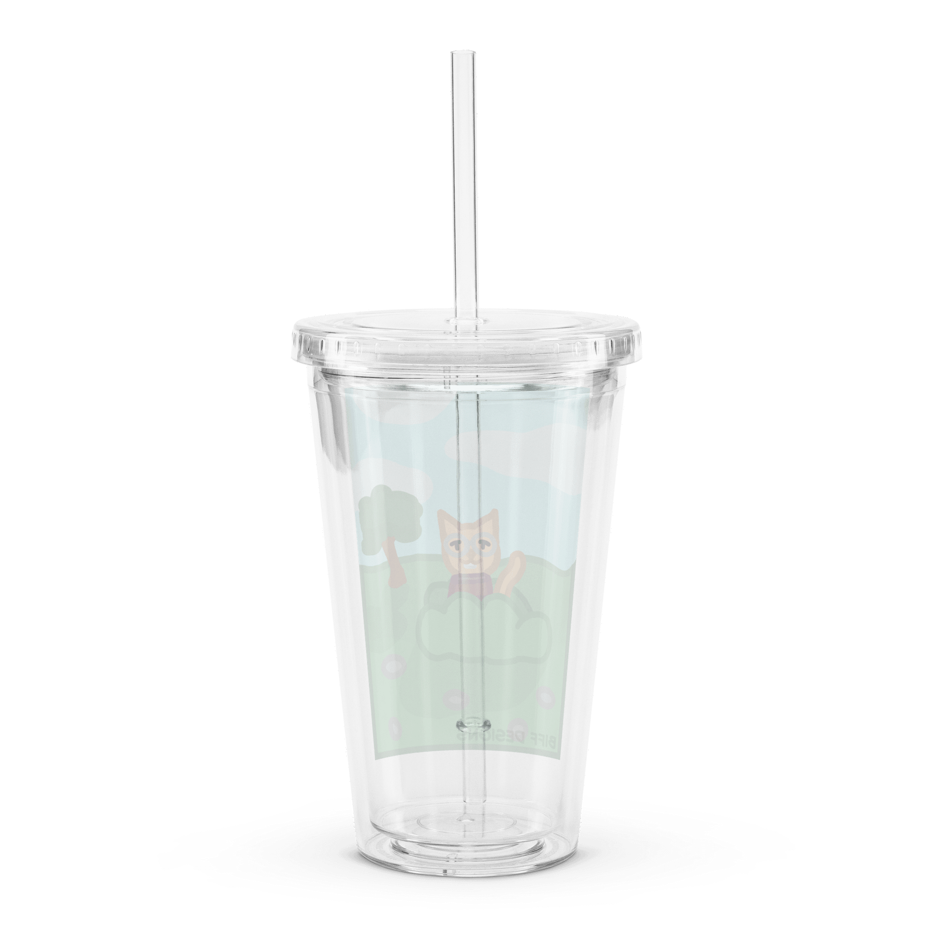 Nerdy Cat Plastic Tumbler product image (2)