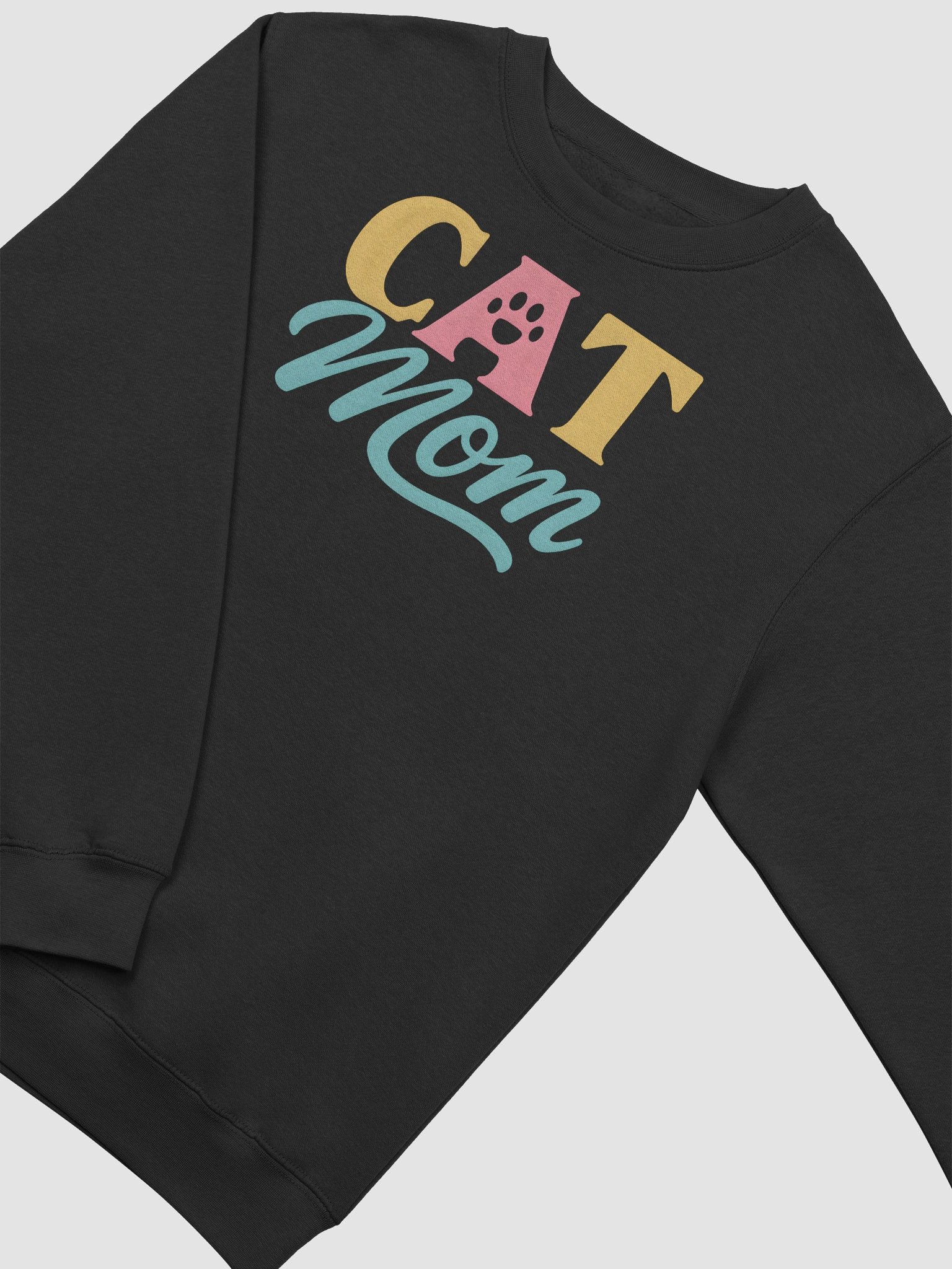Cat Mom Sweatshirt | Cozy Paw Print Design for Cat Lovers product image (2)