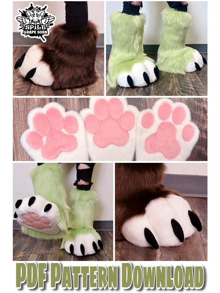 Standard Plantigrade Fursuit Feetpaw Indoor and Outdoor Pattern [PDF DOWNLOAD] product image (1)