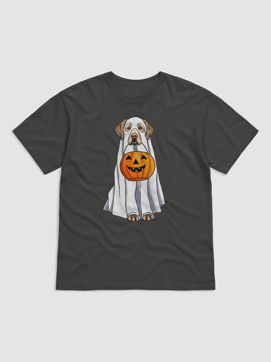 Labrador(Yellow) Halloween Tee | Funny Fall & Halloween Labrador Wearing a Ghost Costume with a Pumpkin Basket product image (7)