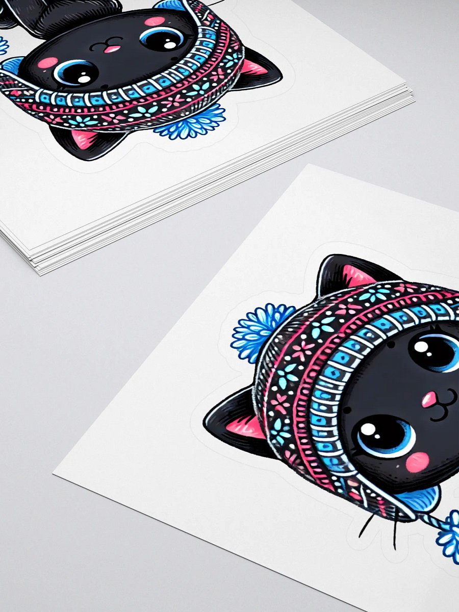 Knit Hat Cat Sticker Set product image (4)
