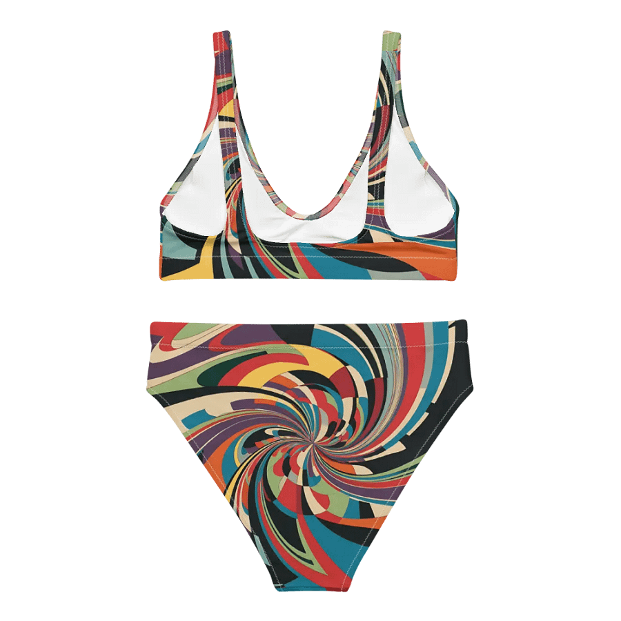 Abstract Lithographic Pattern Design High Waisted Bikini - V12 product image (4)