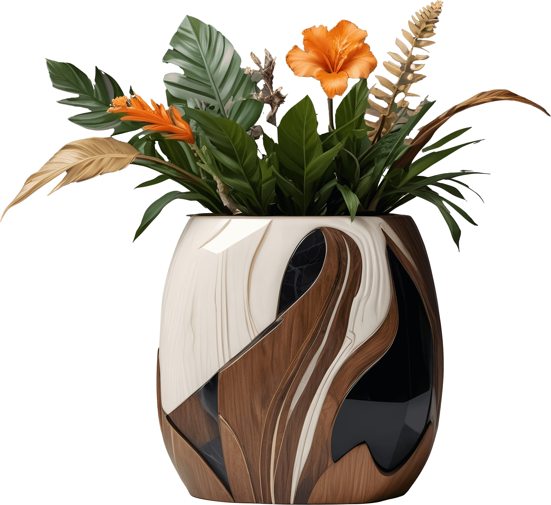 Dream of Eternity – Tropical Art Deco Vase PNG product image (1)