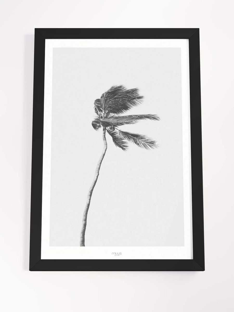 Swaying Palms Framed Matte Poster – Tropical Minimalist Wall Art | Relaxing Beach-Inspired Design | Premium Framed Décor for Homes and Offices product image (3)
