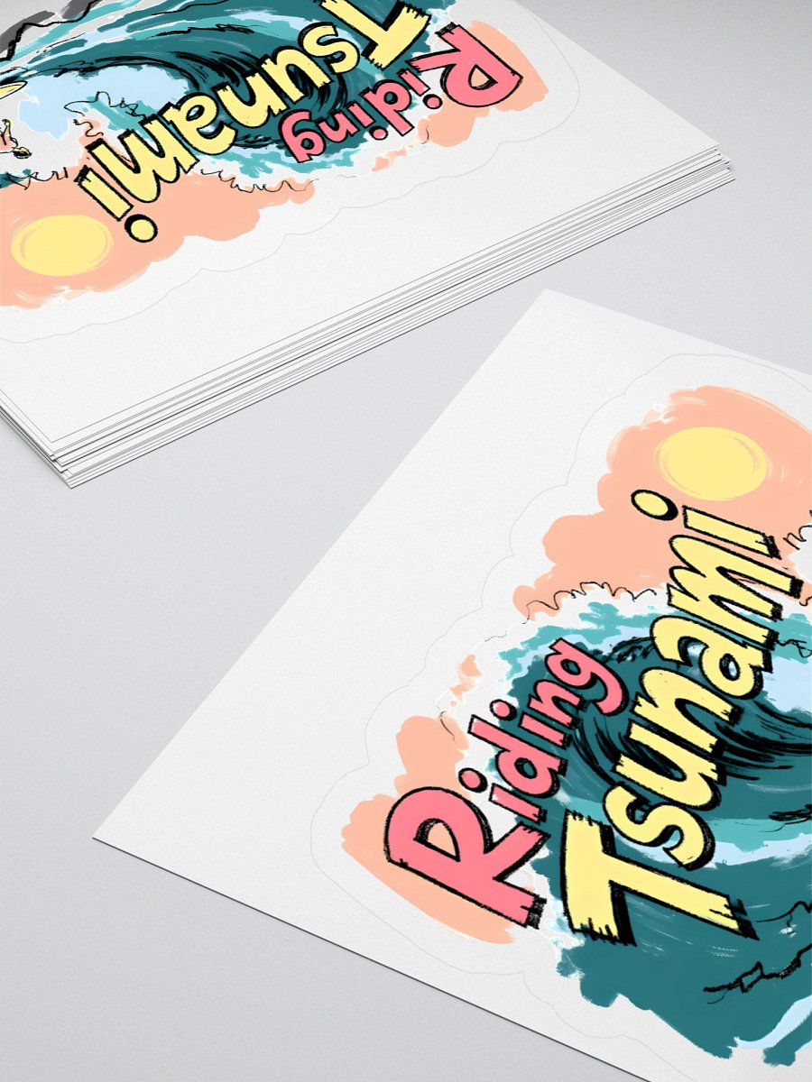 Tsunami Surf Art Print – Bold Wave Sticker product image (4)