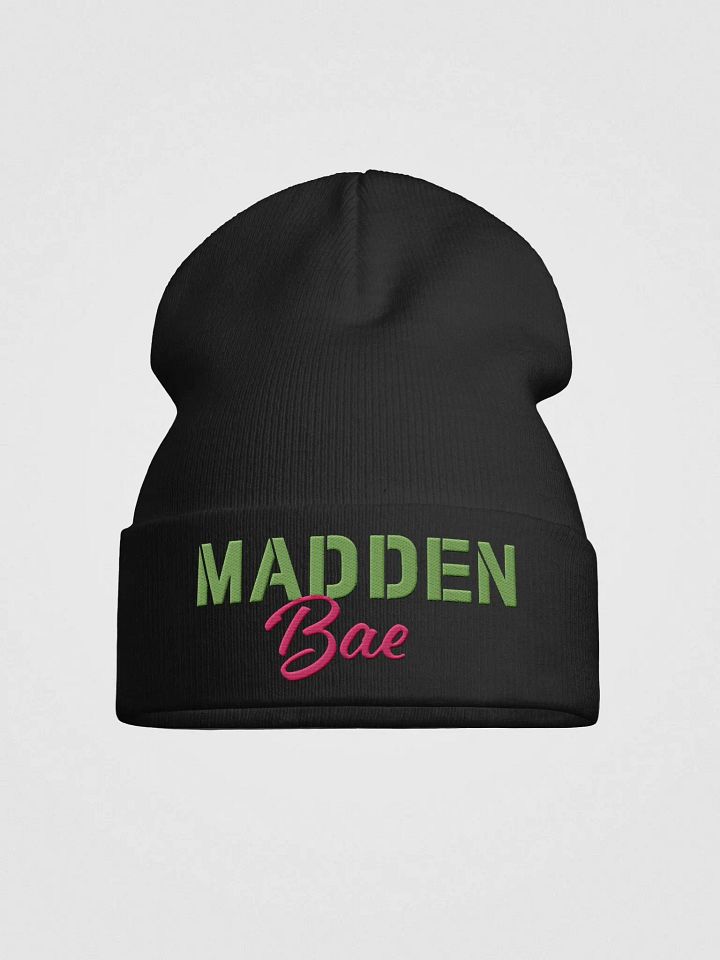 MaddenBae Fitted Beanie (Green Logo) product image (1)