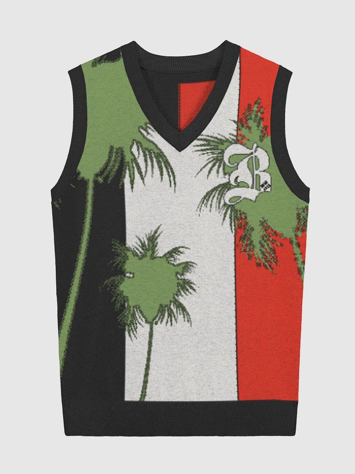 BPC TROPICAL KNITTED VIBE V-NECK VEST UNISEX product image (4)