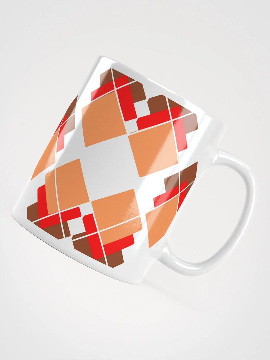 Brown, Red And Orange Overlapping Diamonds White Mug product image (8)