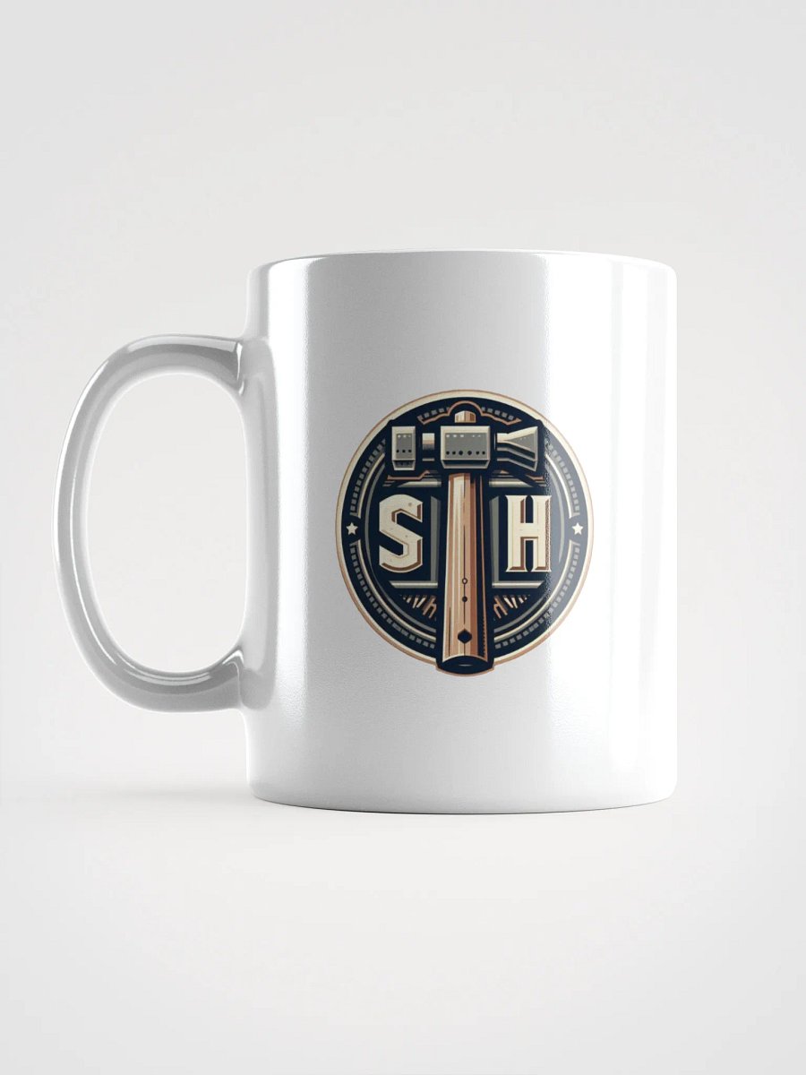 White Glossy Mug, Star Hammer Logo product image (6)