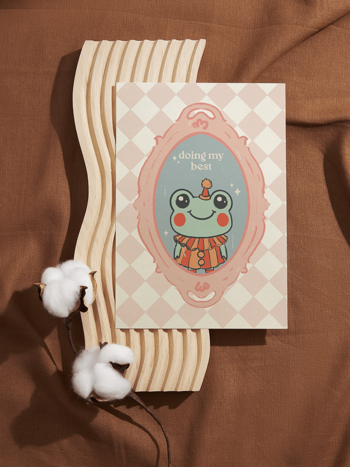 'Doing My Best' Clown Frog 5x7 Print product image (1)