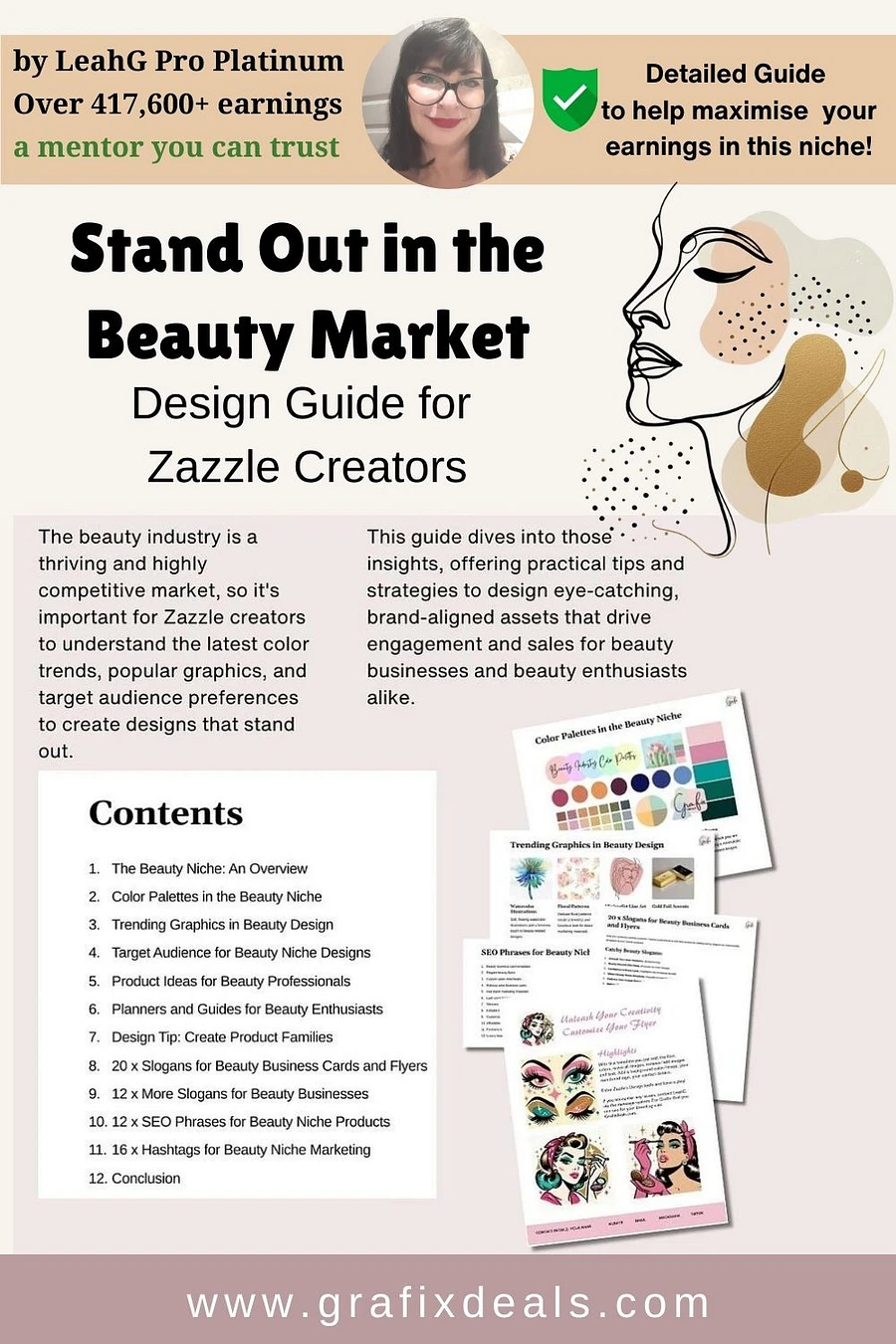 Beauty Branding Assets Print on Demand Trends Niche Guide | How to Design Best-Selling Beauty Products for Zazzle | Zazzle Trends Guide and 45 x Commercial Clipart product image (6)