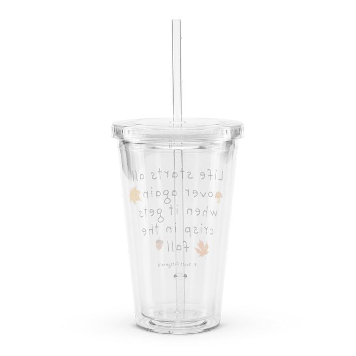 Fall-Inspired Double Wall Clear Plastic Tumbler with Motivational Autumn Quote product image (2)