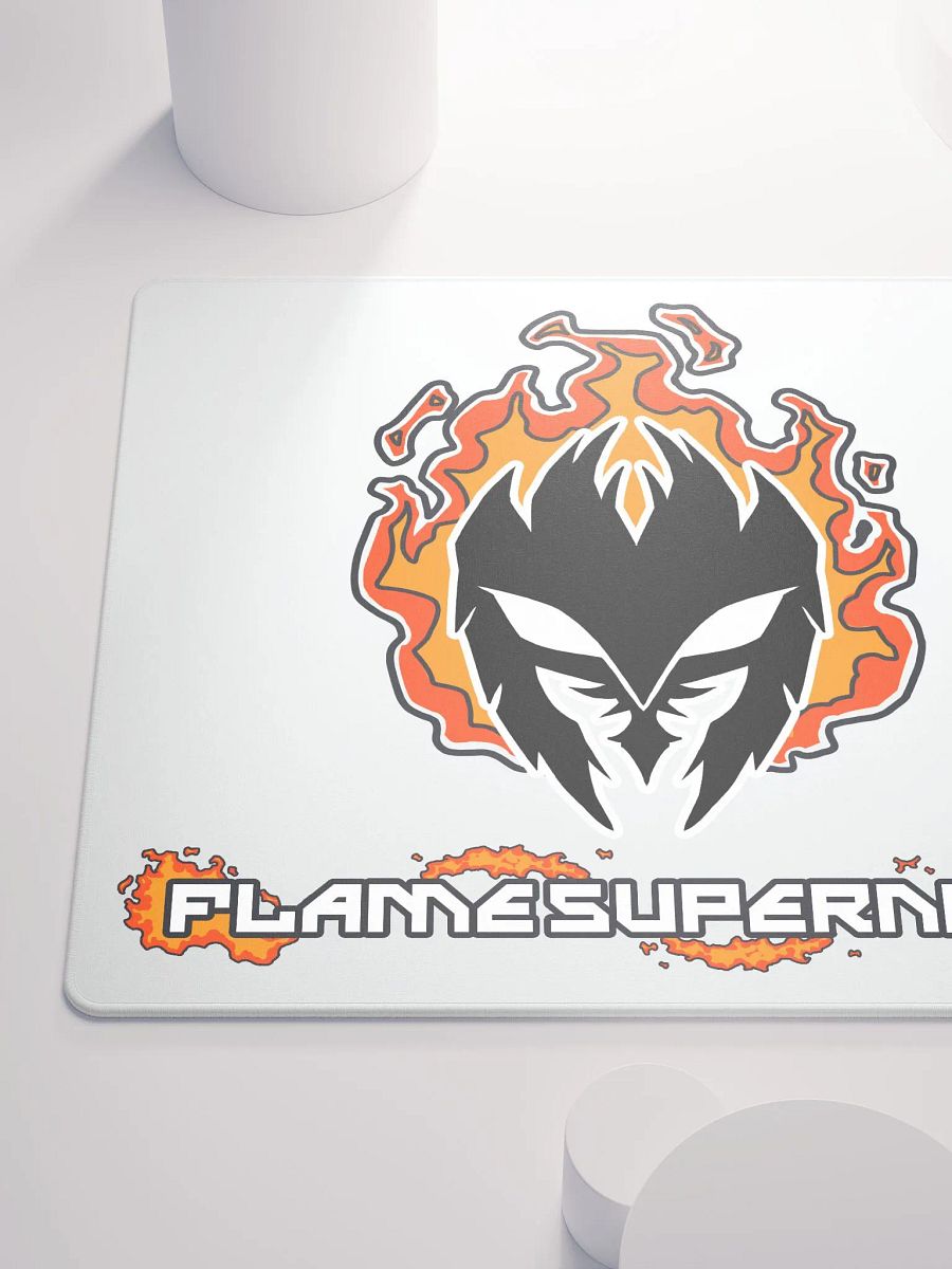 Mask Icon v2 (Black) Gaming Mousepad (White) product image (6)