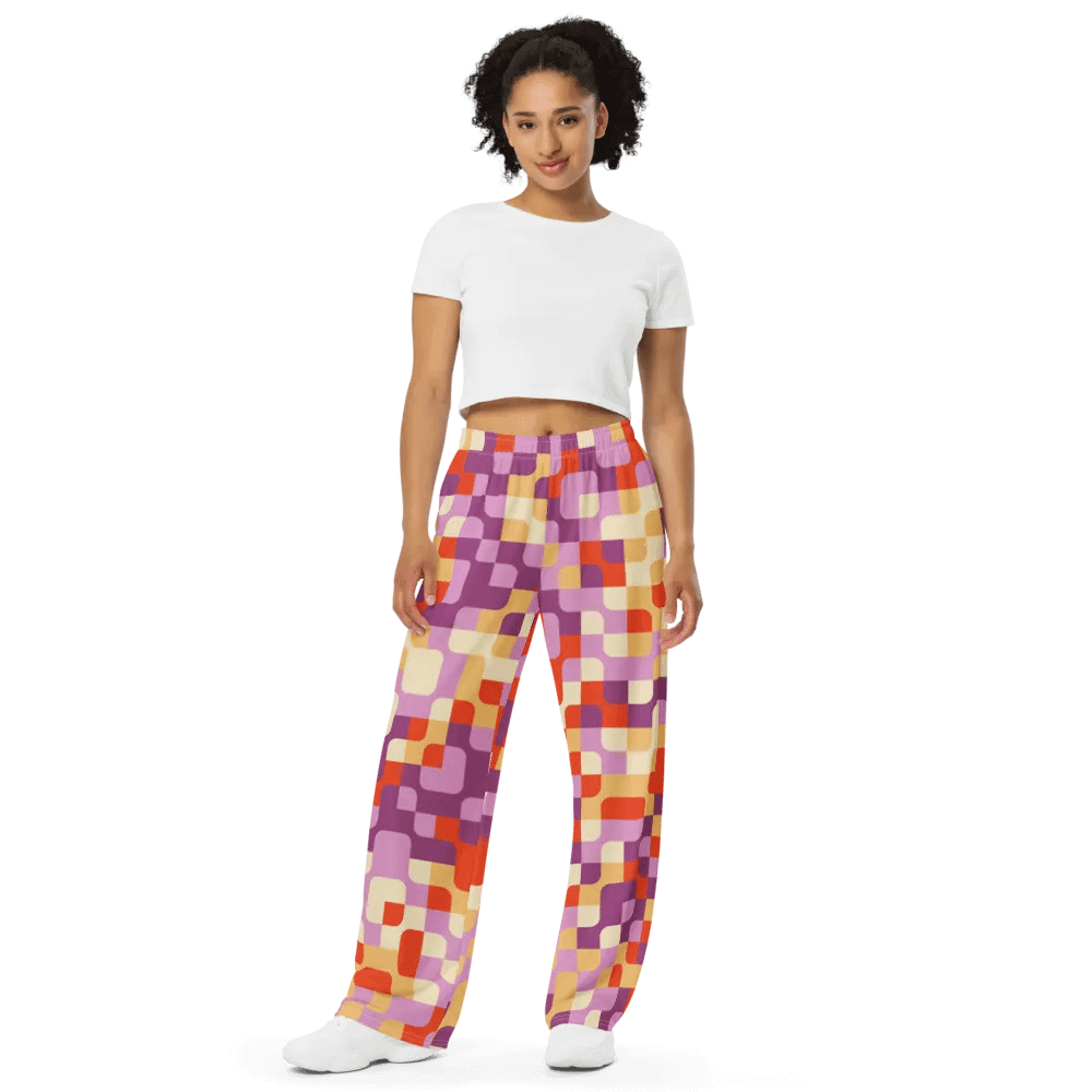 BUIII Pixelated Geometry: Autumn Breeze Wide-Leg Pants product image (2)