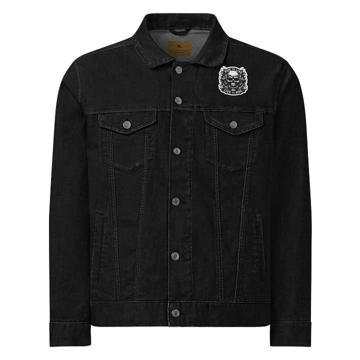 Live to Ride Skull Denim Jacket product image (1)